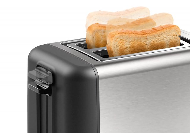 Bosch TAT3P420 kompakt kenyérpirító 2 szeletes, 970W, inox-fekete szín - Kenyérpirító