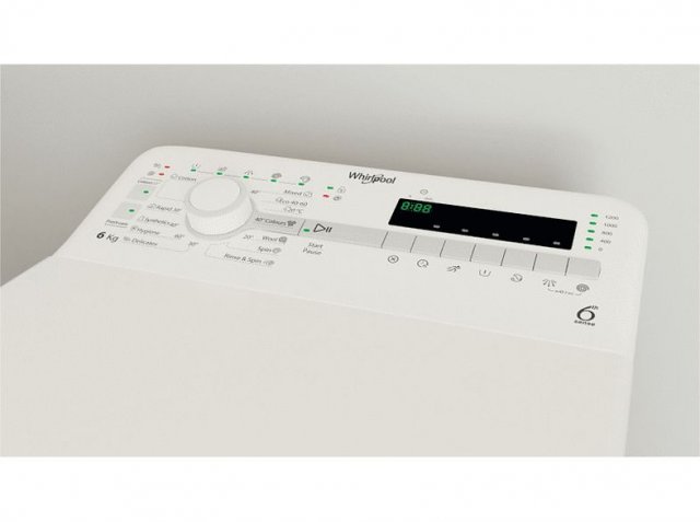 Whirlpool TDLR6240SS EU/N felültöltős mosógép, 6kg, 1200 fordulat, kijelző, C, fehér - Felültöltős mosógép