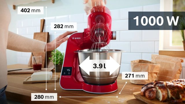 Bosch MUM5X720 univerzális robotgép, 1000W, Vörös-ezüst - Univerzális robotgép