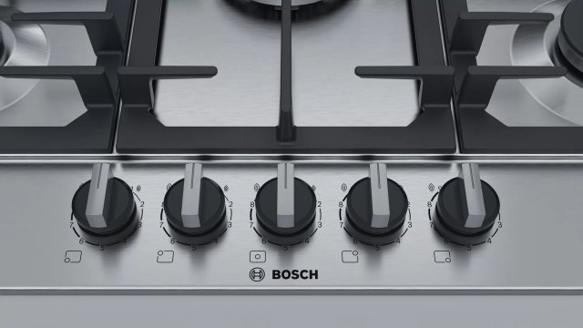 Bosch PCQ7A5B90 beépíthető gázfőzőlap, 75cm, 5 égő, inox - Gázfőzőlap