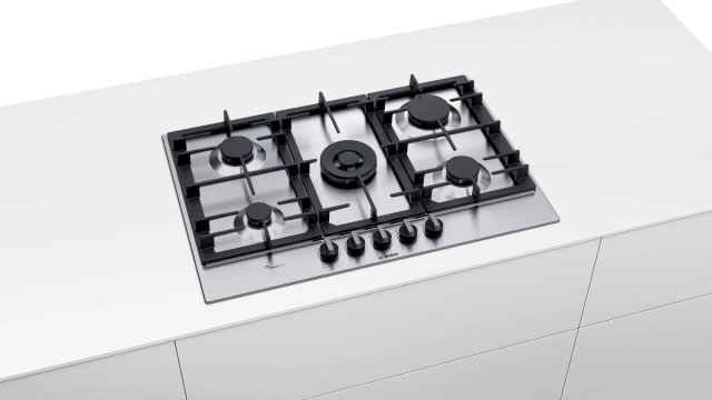 Bosch PCQ7A5B90 beépíthető gázfőzőlap, 75cm, 5 égő, inox - Gázfőzőlap