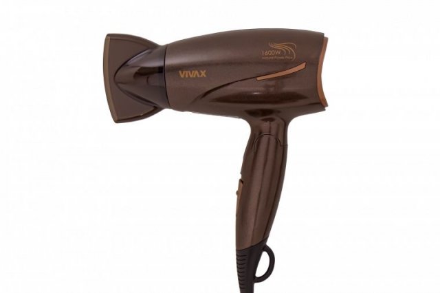 Vivax HD1600FT összecsukható úti hajszárító, 1600W, Fekete-Bronz