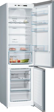 Bosch KGN39VLEB kombinált hűtőszekrény, 279+89 liter, E, NoFrost, Nemesacél kinézet