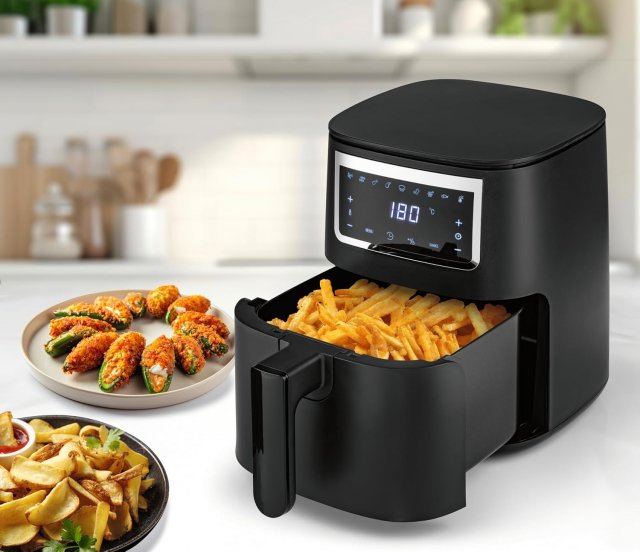 GOURMETmaxx 15198 forró levegős sütő (Airfryer), 4liter, Digitális, 1300W - Olajsütő, forrólevegős sütő
