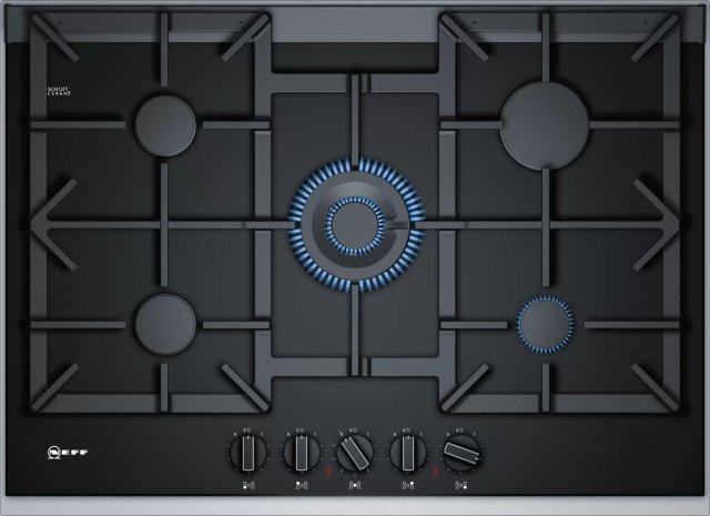 Neff T27TA69N0 N90 üvegkerámia gázfőzőlap 75cm, fekete - Gázfőzőlap