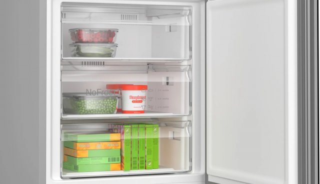 Bosch KGN49LBCF kombinált hűtőszekrény, 311+129 liter, C, Fekete üveg, NoFrost - Szabadonálló hűtő, hűtőszekrény
