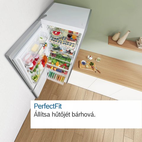 Bosch KGN49LBCF kombinált hűtőszekrény, 311+129 liter, C, Fekete üveg, NoFrost - Szabadonálló hűtő, hűtőszekrény