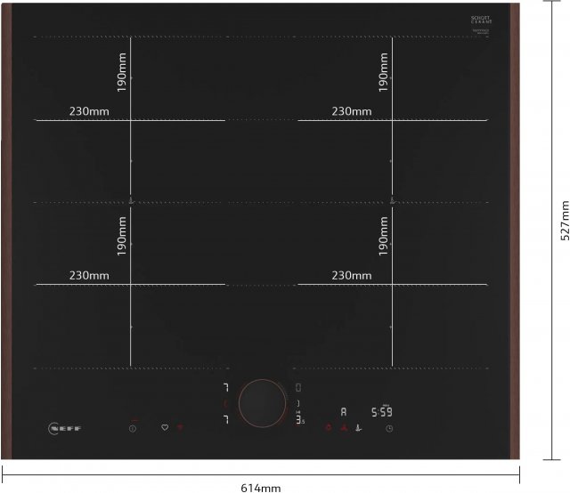 Neff T66YYY4C0 indukciós főzőlap, 60cm, 7400W, Flex Desing, Home Connect - Indukciós főzőlap