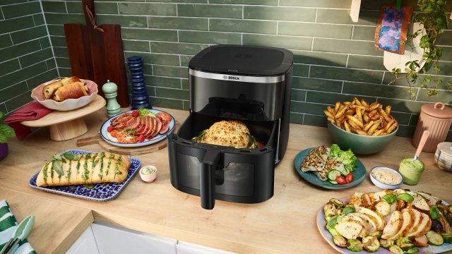 Bosch MAF671B0 Serie 6 Air fryer, 7,2 liter, 1800W fekete - Olajsütő, forrólevegős sütő