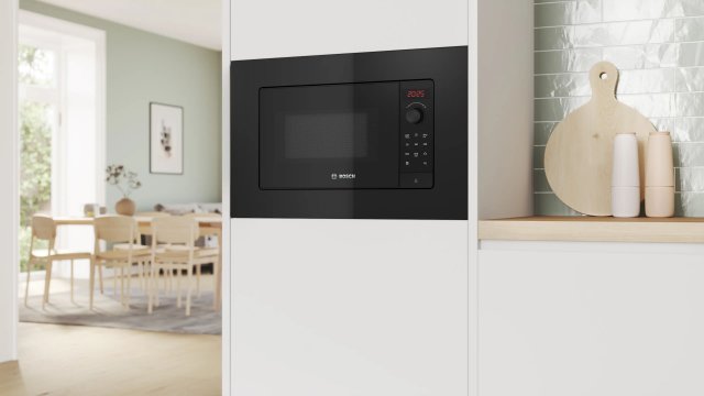 Bosch BFL623MB4 beépíthető mikrohullámú sütő, 20 liter, 800W, fekete - Beépíthető Mikrosütő, Gőzpároló