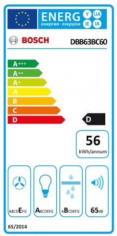 Bosch DBB63BC60 integrált páraelszívó, 60cm, 384m3/h, fekete - Páraelszívó