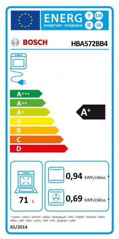 Bosch HBA572BB4 Serie 2 beépíthető elektromos sütő, 6 funkció, 71 liter, A+, fekete - Beépíthető sütő, gőzsütő