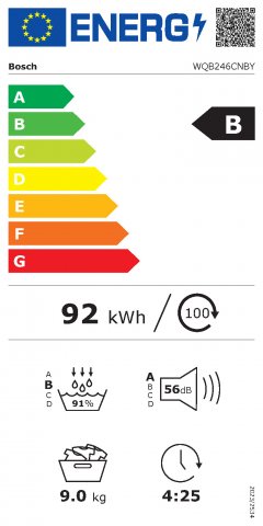 Bosch WQB246CNBY Serie 8 hőszivattyús szárítógép, 9kg, Home Connect, Selfcleaning, C - Szárítógép