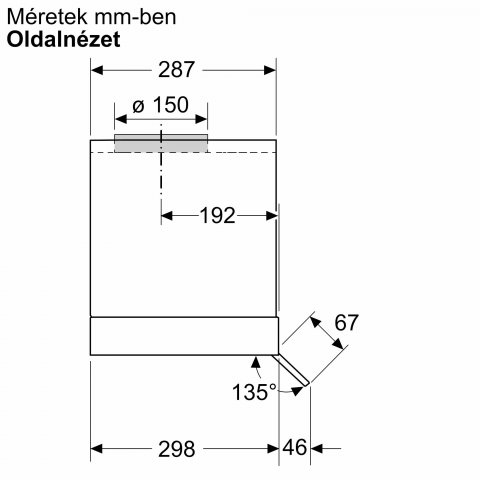Bosch DBB65CC60 integrált páraelszívó, 60cm, fekete, üveg, 582m3/h, B - Páraelszívó