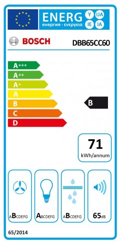Bosch DBB65CC60 integrált páraelszívó, 60cm, fekete, üveg, 582m3/h, B - Páraelszívó