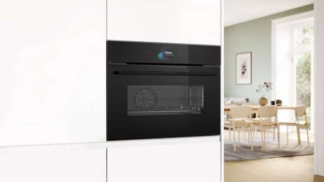 Bosch CSG958DD1 beépíthető kompakt gőzsütő, 24 funkció, 47 liter, A+, fekete - Beépíthető sütő, gőzsütő