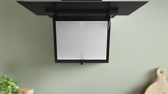 Bosch DWK67FN65 Serie 4 falra szerelhető döntött perimetrikus páraleszívó, 768m3, 60cm fekete üveg, A+ - Páraelszívó
