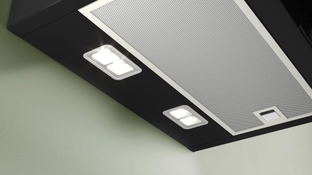 Bosch DWK67FN65 Serie 4 falra szerelhető döntött perimetrikus páraleszívó, 768m3, 60cm fekete üveg, A+ - Páraelszívó