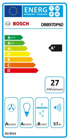 Bosch DBB97DP60 Serie 6 integrált páraelszívó, 90cm, fekete, 699m3, A+ - Páraelszívó