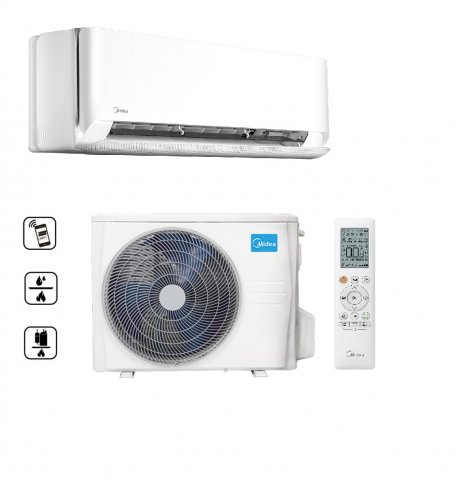 Midea MCB2-12-SP Breezeless E, 3,5kW hűtő-fűtő oldalfali split klíma szett, A+++/A++, Wifi, R32 - Split klíma